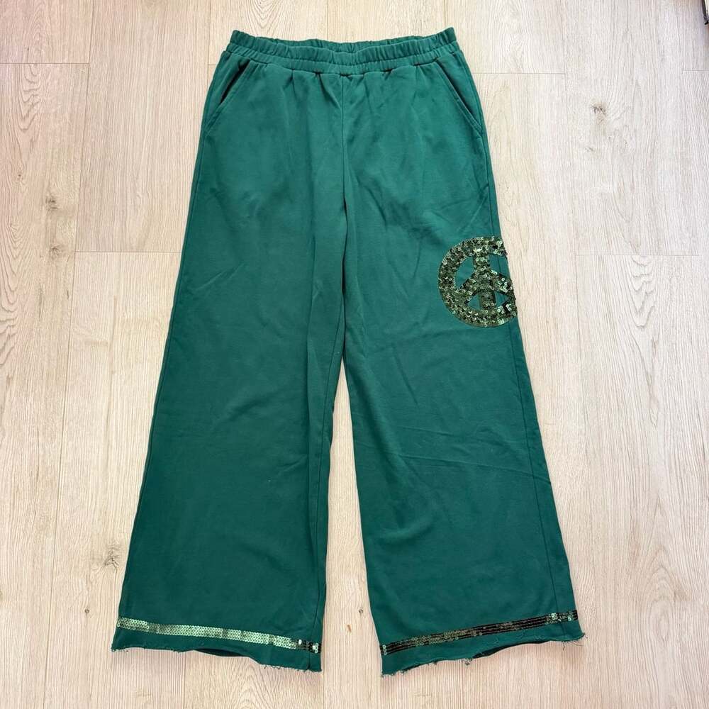 Umgee Sweatpants Green Sequin